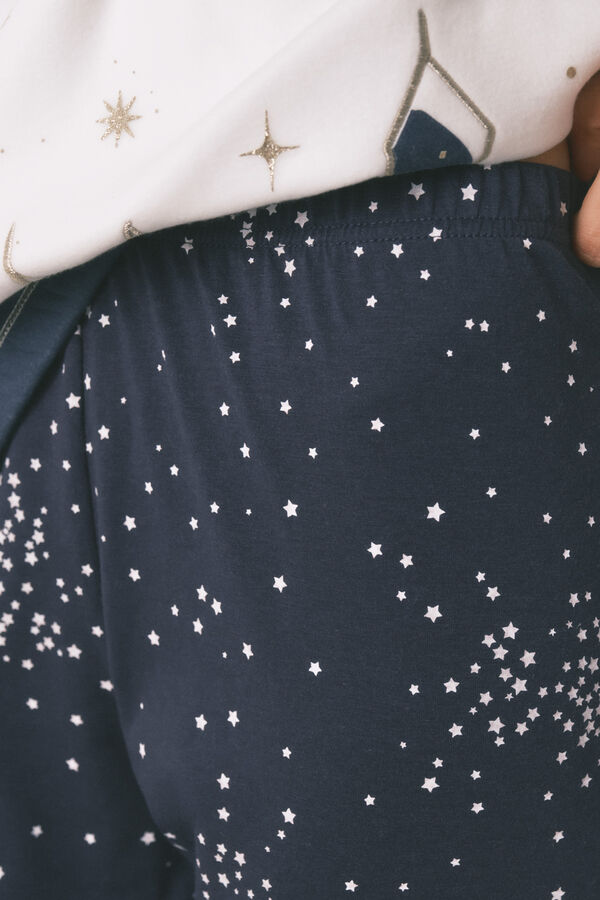 Women'secret Duga pidžama od flisa sa printom "Hogwarts" Bež