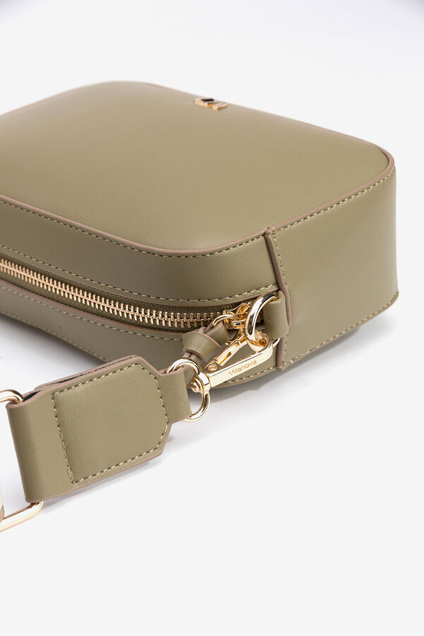 Vilanova Mala transversal com efeito de couro bege