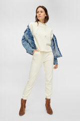 Pieces Pantal&oacute;n jogger felpa beige