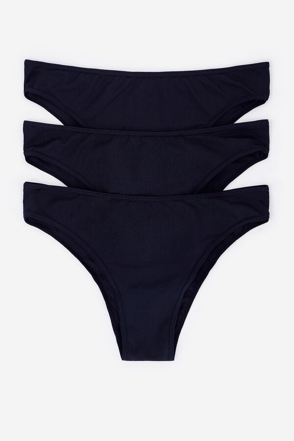 Women'secret Pakovanje od 3 para brazilijana gaćica od mikrovlakna Crna