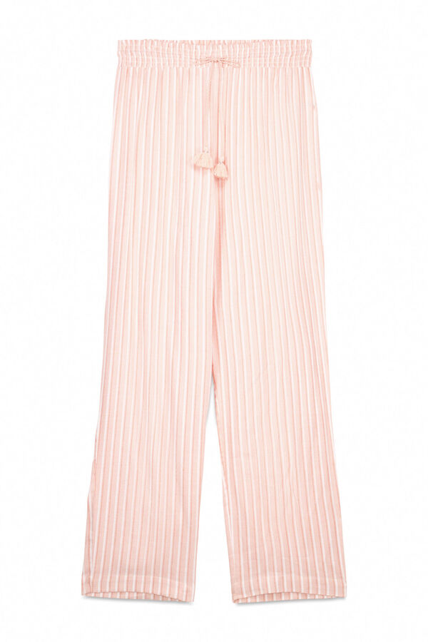 Women'secret Duge narandžaste pruge flanelske pantalone Narandžasta