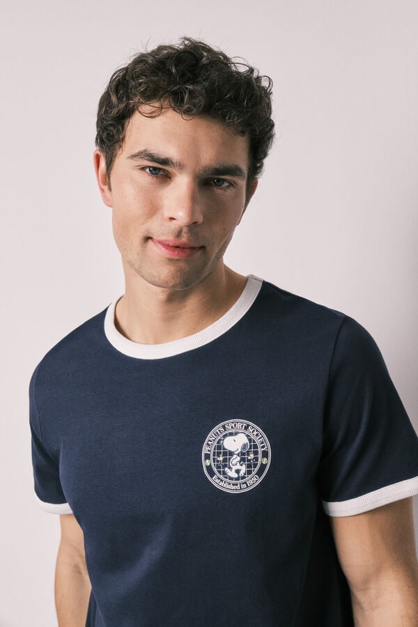 Women'secret 100% pamučna kratka mu&scaron;ka pidžama Snoopy Plava