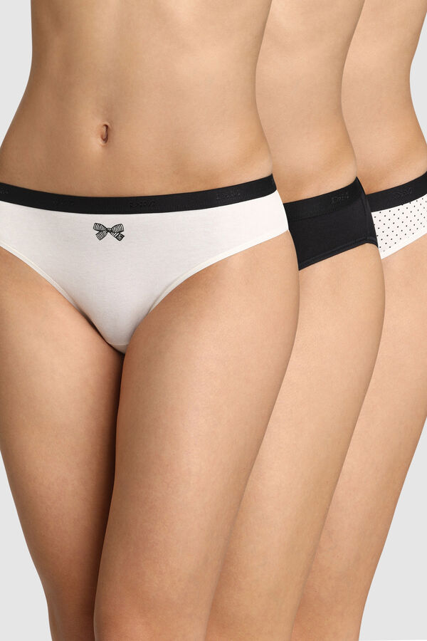 DIM Pack 3 bragas Pockets Coton estampado