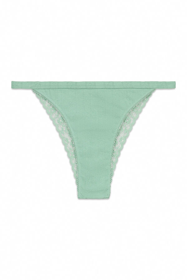 Women'secret Zelene pamučne brazilske gaće Zelena