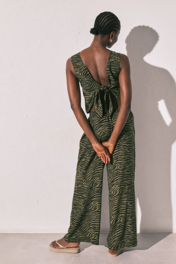 Women'secret Dugi kombinezon animal print Crna