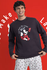 Admas Pijama largo Goofy para hombre gris