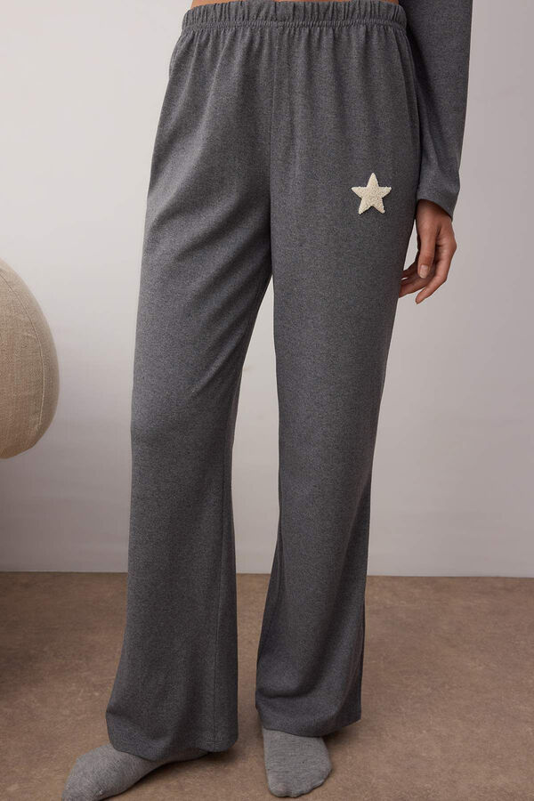 Trendyol Pyjamas set with embroidered stars in anthracite  Siva