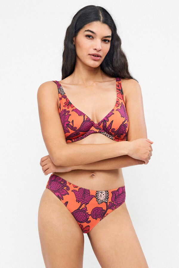 Gisela Braga bikini alta estampada blanco