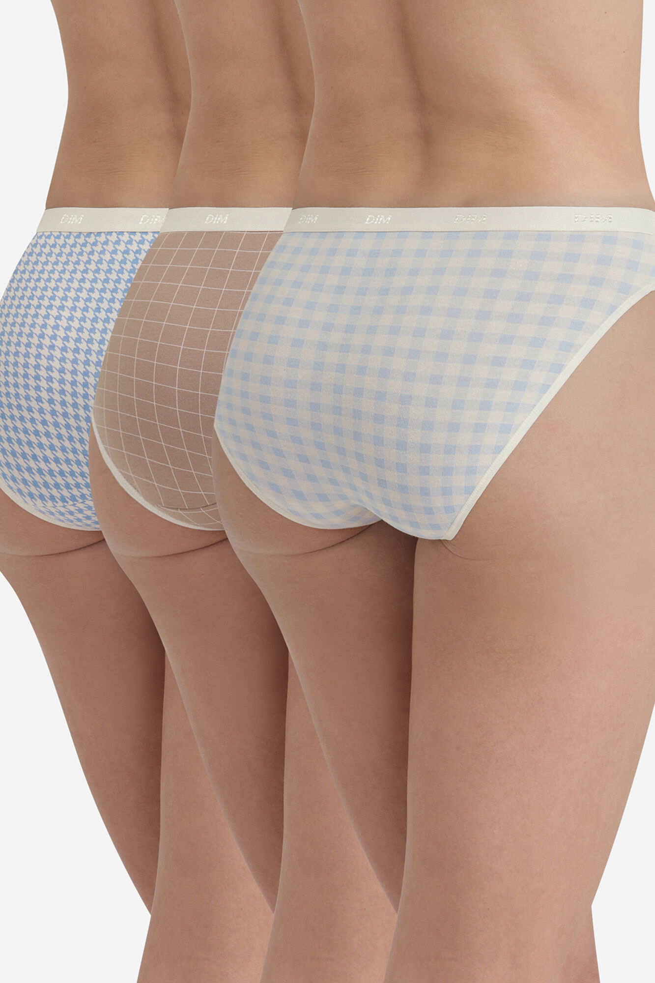 DIM Pack de 3 slips de algod&oacute;n el&aacute;stico con estampados