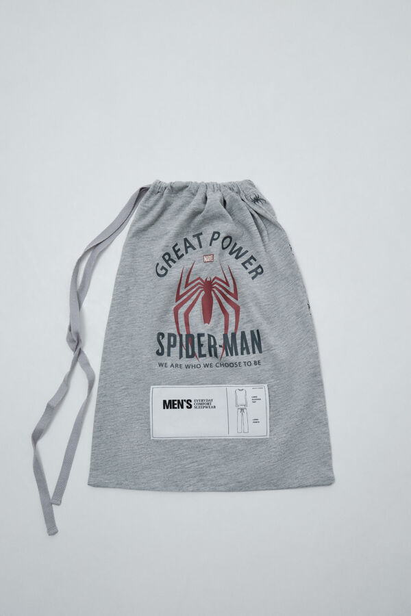 Women'secret Spiderman pamučna duga pidžama Siva