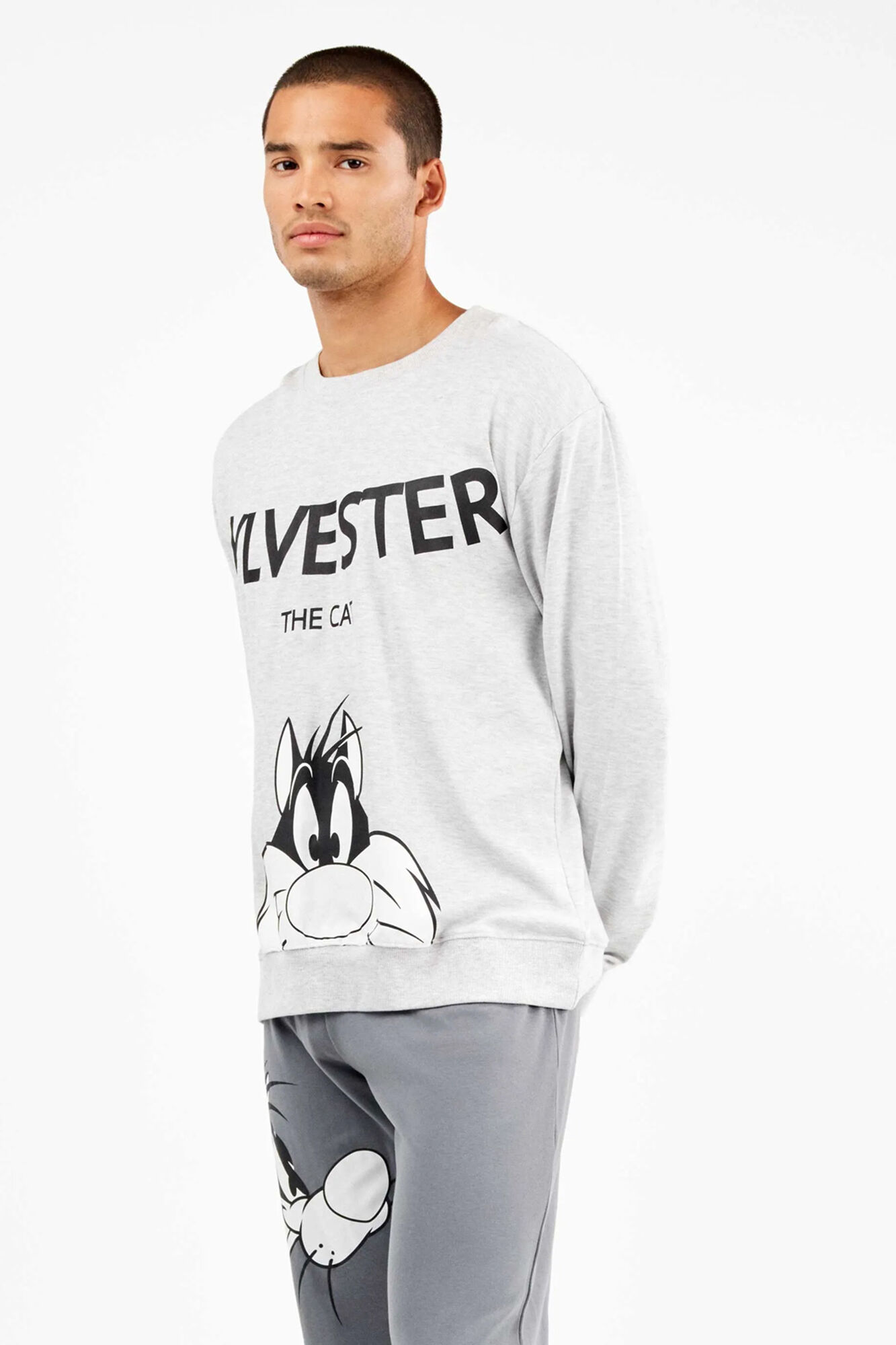 Gisela Conjunto de pijama masculino Sylvester em malha malha