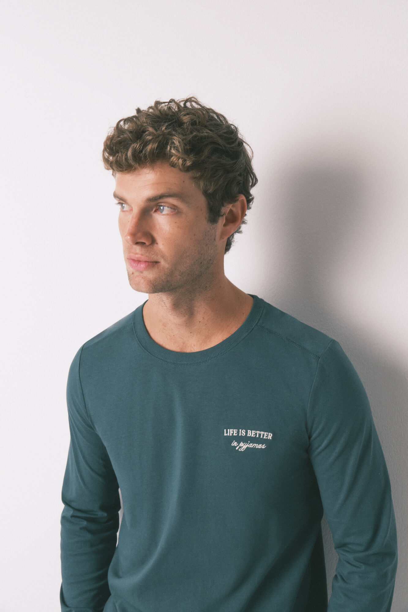 Women'secret Pijama largo 100% algod&oacute;n cuadros verde