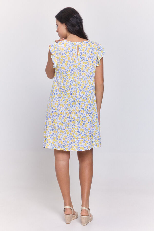 Pieces Vestido estampado ECOVERO&trade; branco