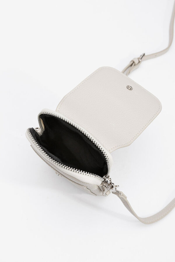 Vilanova Leather Effect Mobile Phone Bag with Flap nude