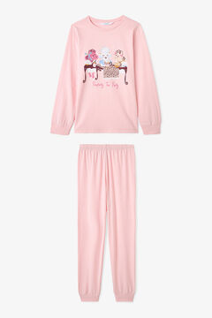 Penti Conjunto de pijama de manga larga de 2 piezas con estampado de leopardo para ni&ntilde;as