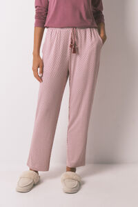 Women'secret Duge pantalone od &scaron;argarepe od nežno ružičastog pleten