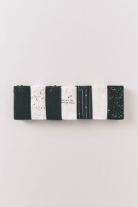 Women'secret Pakovanje 7 crno-belih printanih pamučnih klasičnih gaćica