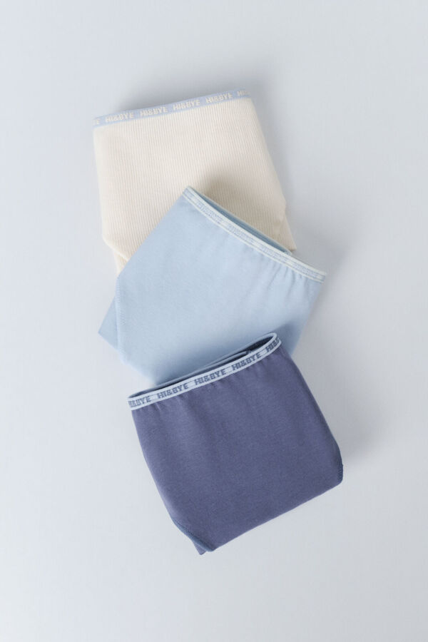 HI&BYE Paket od 3 klasične gaće u plavoj, žutoj i svetloplavoj boji Print