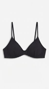 HI&BYE Crni jednobojni top bikinija sa V-izrezom