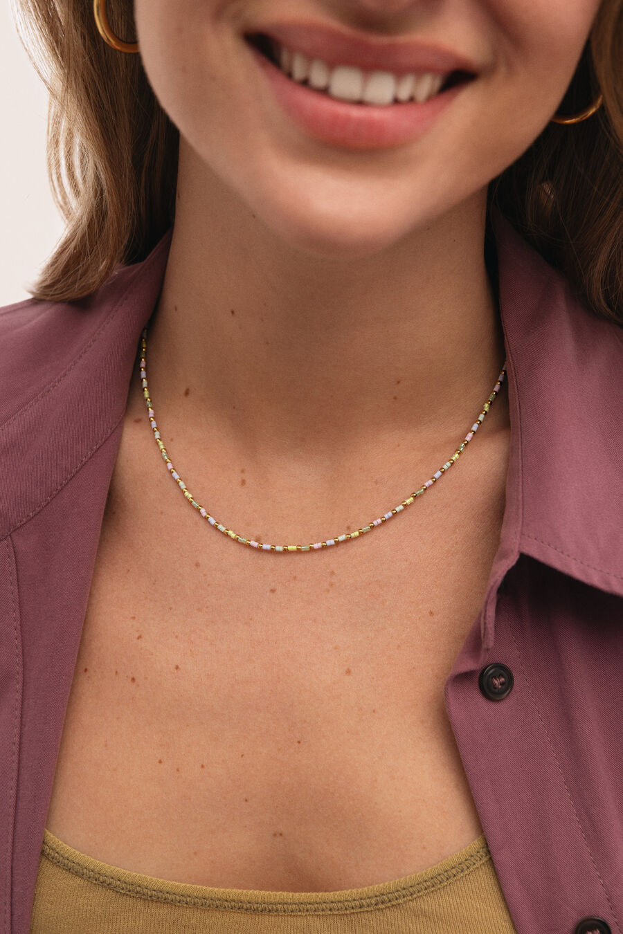 Collar Joy Colors Acero Baño Oro