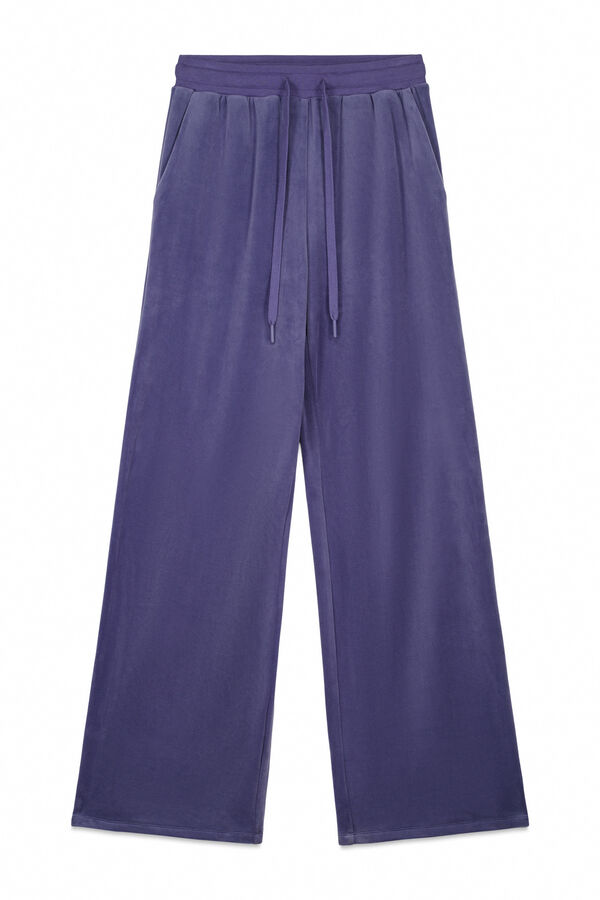 HI&BYE Pantal&oacute;n terciopelo suave azul  azul