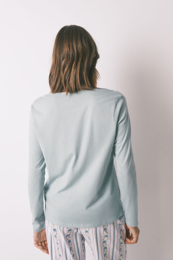 Women'secret T-shirt verde 100% algod&atilde;o de manga manga verde