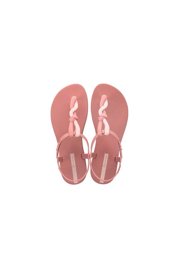Ipanema Sandalia con tira en T y nudo rosa