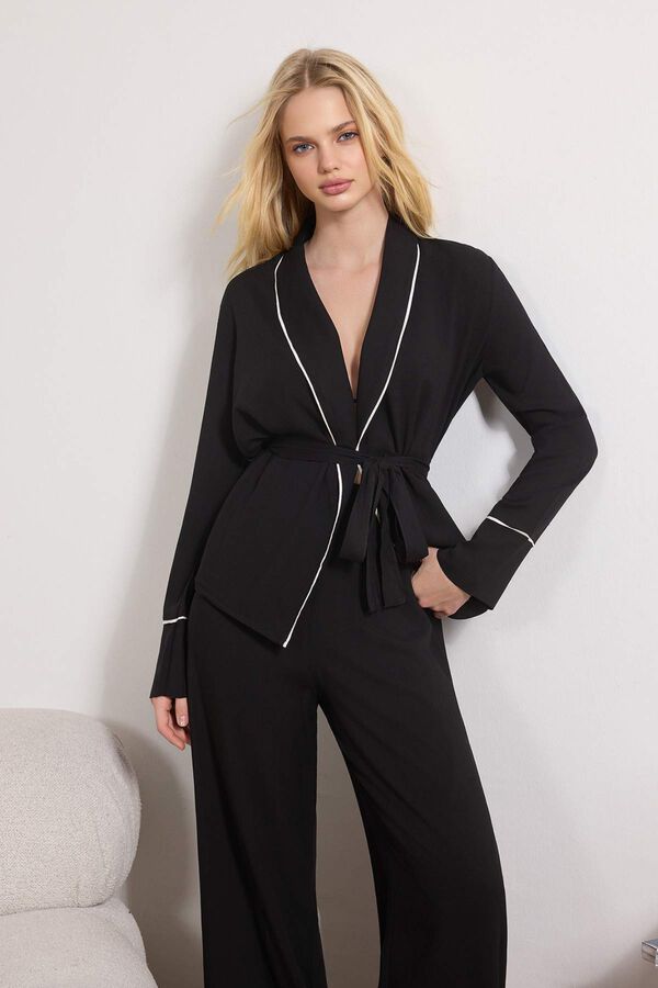Trendyol Conjunto de pijama preto