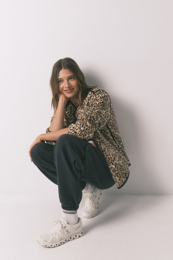 Women'secret Duge pantalone od finog sivog pli&scaron;a Siva