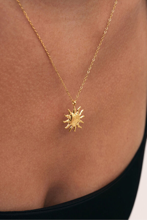 Singularu Sun Light Gold Plated Steel Necklace yellow