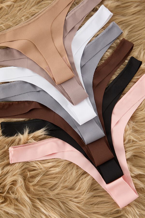 Trendyol Pack de 7 tangas sin costuras estampado