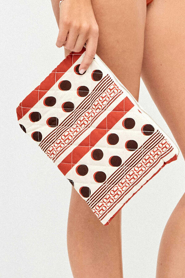 Gisela N&eacute;cessaire de m&atilde;o estampado bolinhas branco