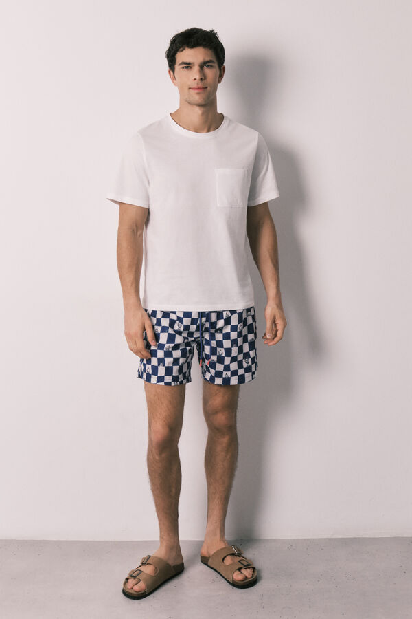 Women'secret Mu&scaron;ki kupaći kostim sa Looney Tunes kariranim printom Plava