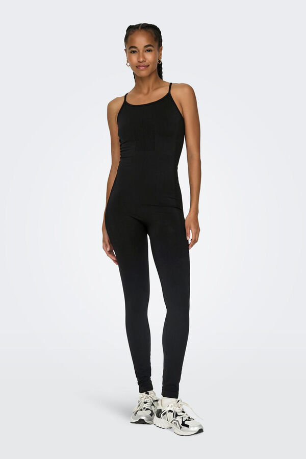 Only Play Seamless black jumpsuit with straps black