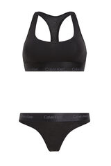 Calvin Klein Pack de sujetador bralette y tanga logo CK negro