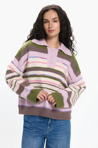 Pieces Camisola gola polo contrastante