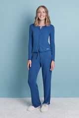 HI&BYE Duga plava pidžama od rebraste tkanine Print