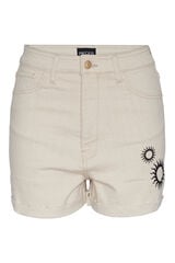 Womensecret Women's denim shorts. Sun detail on one side. marron