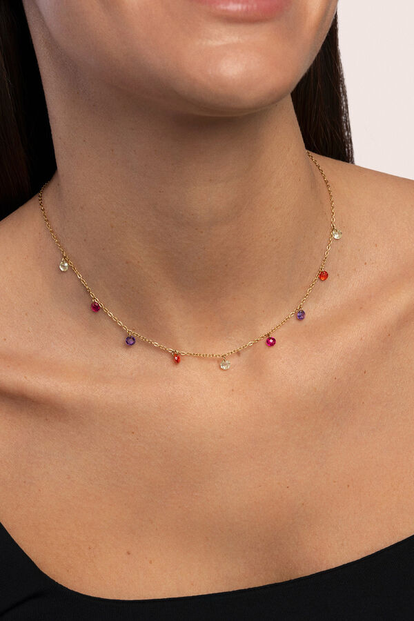 Singularu Color Bits Gold Plated Steel Necklace printed