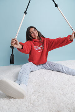 HI&BYE Mekana crvena duks od ovčije kože sa logo