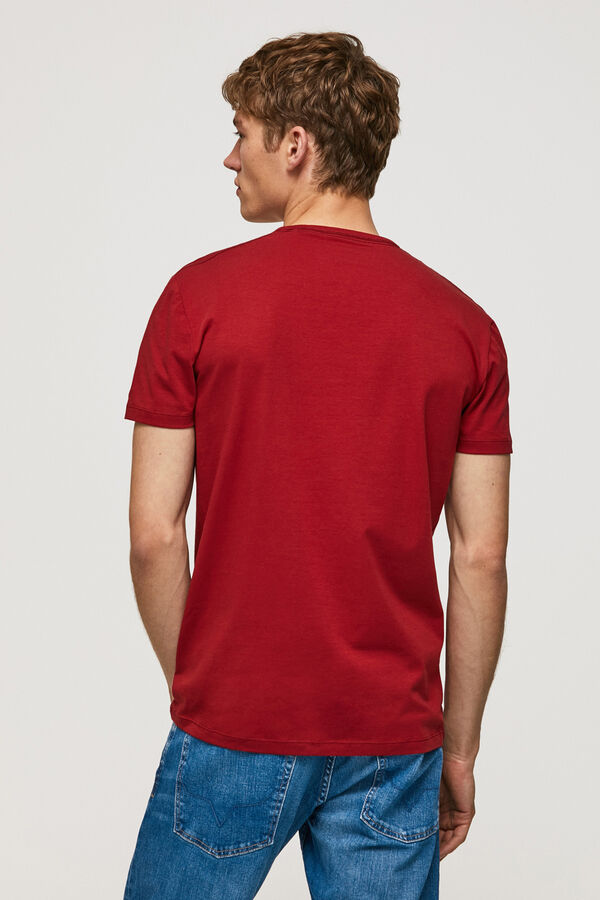 Pepe Jeans Camiseta logo estampado fit slim rojo