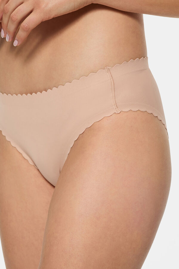 DIM Braga cl&aacute;sica sin costuras de microfibra  beige