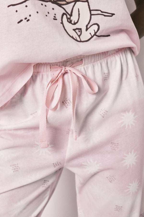 Women'secret Snoopy pamučna kapri pidžama Roze