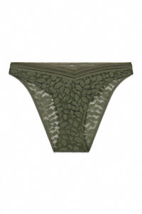 Women'secret Kaki klasične čipkaste gaćice V-izrezanog struka