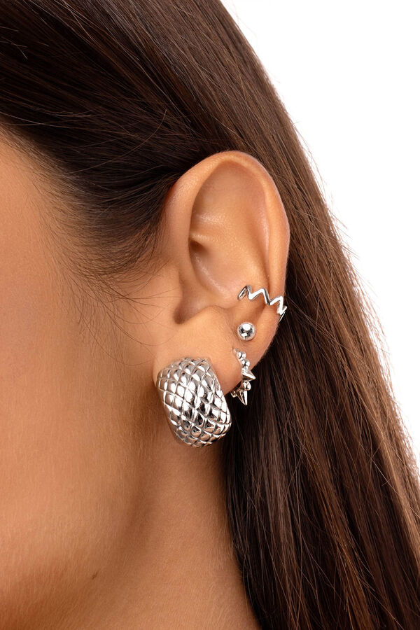 Singularu Pendientes Single Rolling Plata gris