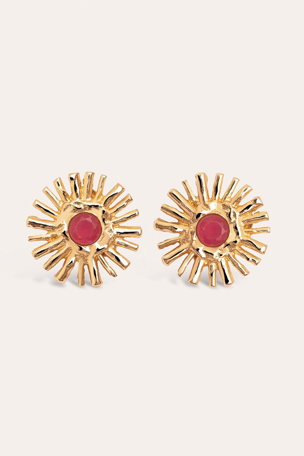Singularu Sunday Gold Plated Earrings printed