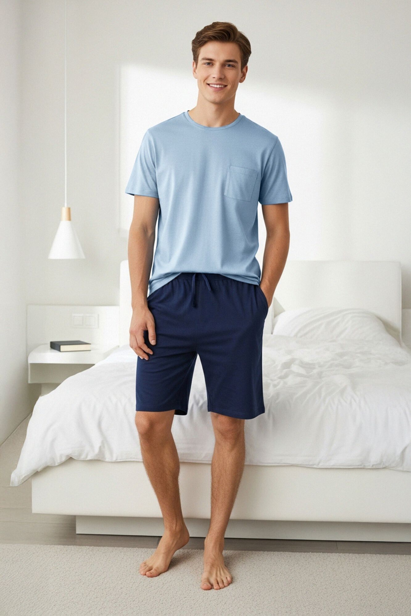 Trendyol Conjunto de pijama corto liso