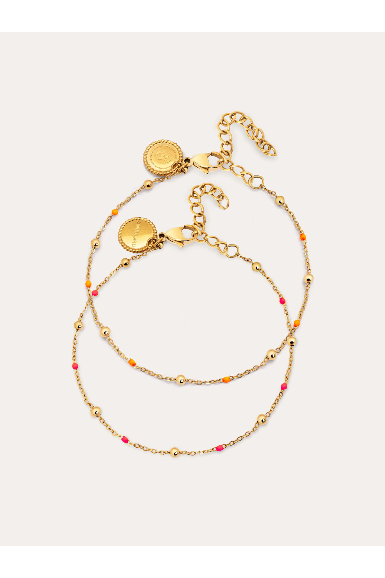 Singularu Pack 2 Pulseras Amistad Acero Ba&ntilde;o Oro