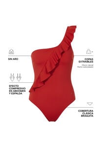 Women'secret Narandžasti kupaći kostim za oblikovanje sa asimetričnim karnerom