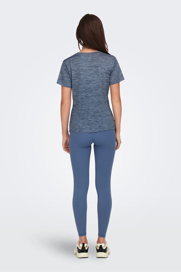 Only Play T-shirt curta com gola em MANGA azul